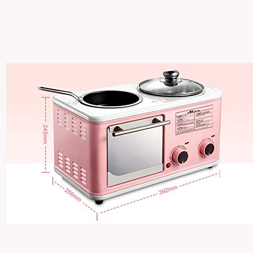 Electric 3 In 1 Household Breakfast Machine Mini Bread Toaster Baking Oven Omelette Fry Pan Hot Pot Boiler Food Steamer (E)