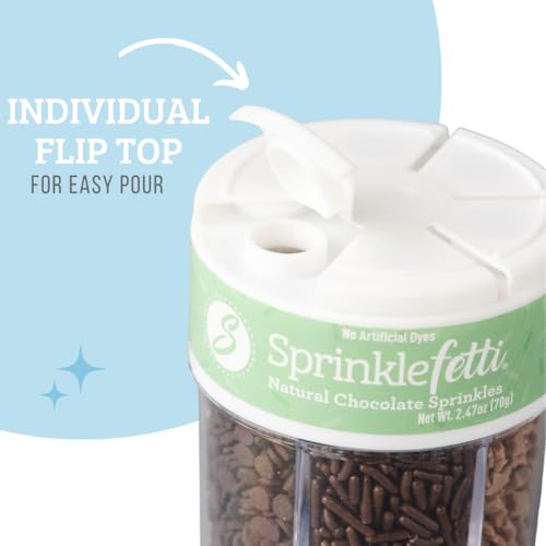 Sprinkles 6 Cell Edible Sprinkle Mix Jimmies Perfect for Cake Decorations Baking Ice Cream Cookies Cupcake Topper