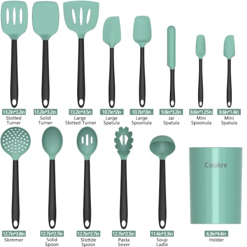 Silicone Kitchen Cooking Utensils Set with Holder
