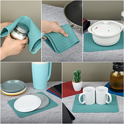 Silicone Trivets for Hot Dishes Pots and Pans (F: Melort Red)