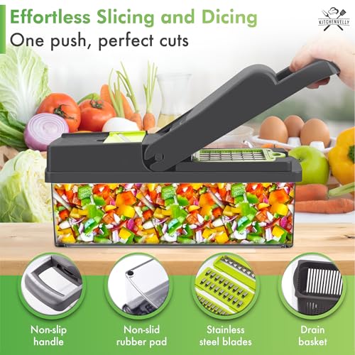 Vegetable Chopper 16 in 1 with Container (Green)