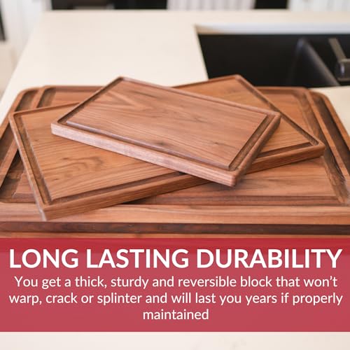 Made in USA Extra Large Walnut Wood Cutting Board (18"L x 24"W)