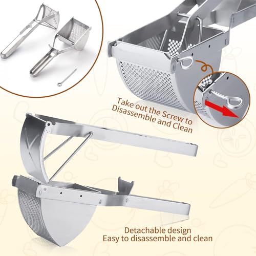 Heavy Duty Stainless Steel Professional Potato Ricer for Creamy Mashed Potatoes