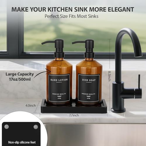Glass Kitchen Soap Dispenser Set