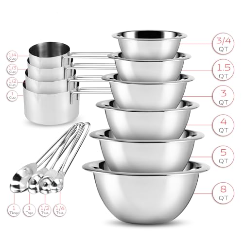 Mixing Bowls with Measuring Cups & Measuring Spoons