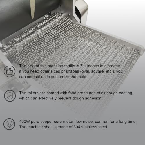 110V 7.1" Corn Tortilla Tacos Chapatti Making Machine 0.04"