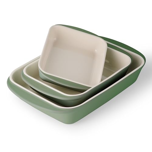 Mae 3 Piece Ceramic Porcelain Baking Pans Set