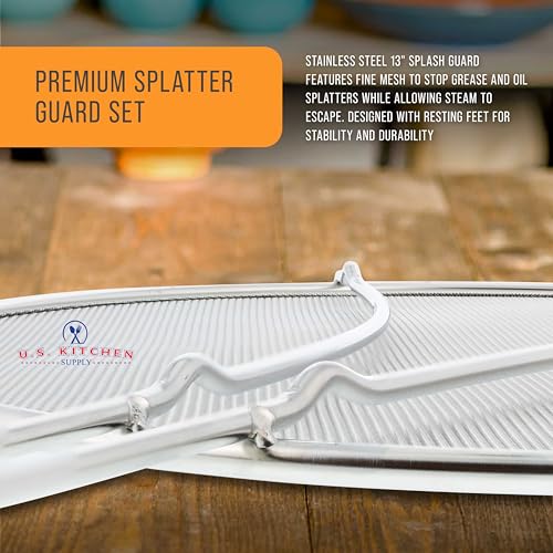 13" Stainless Steel Fine Mesh Splatter Screen with Resting Feet