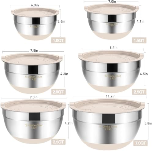 Mixing Bowls with Airtight Lids (Khaki)