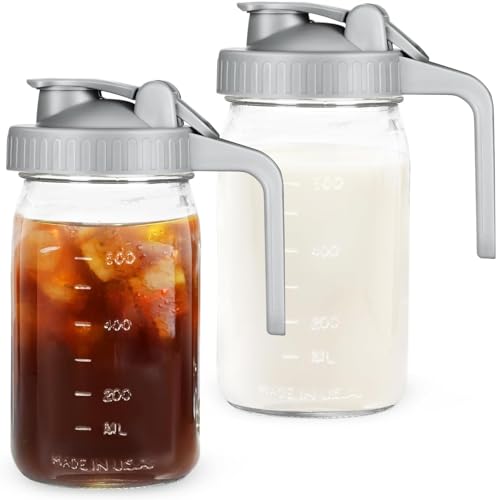 2 pack Glass Pitcher Jar with Lid