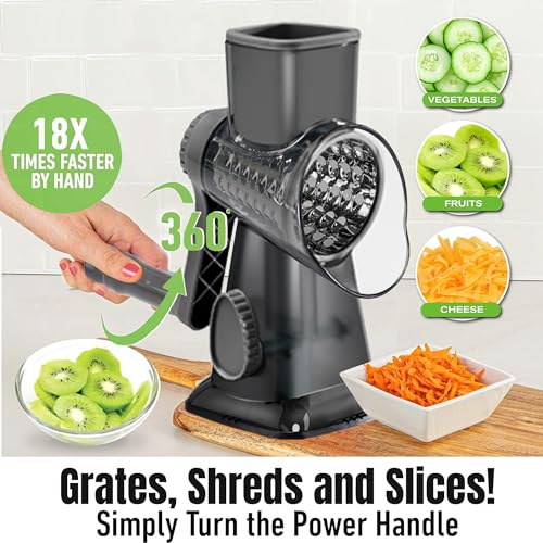 Cheese Grater Hand Crank Rotary Cheese Grater with Handle