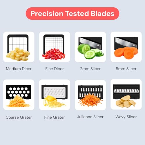 Pro XL Vegetable Chopper & Mandoline Slicer (White / 8 in 1)