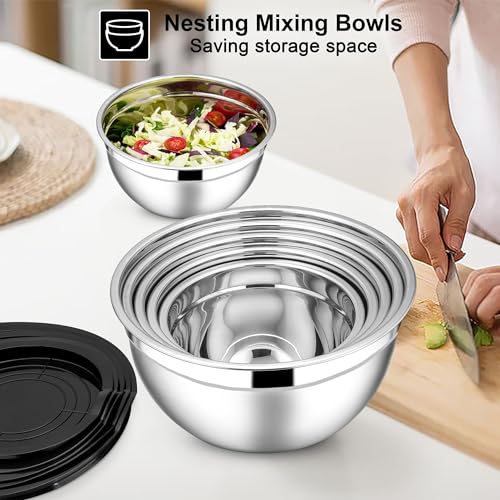 Stainless Steel Mixing Bowls with Lids