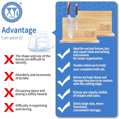 Magnetic Knife Block (light wood color / 11.8*7 inch without board)