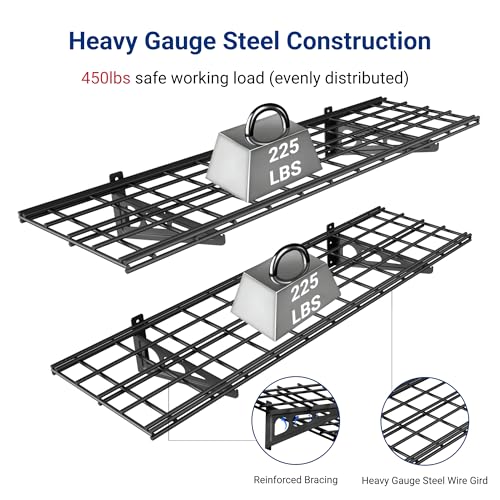 Fleximounts ' X Black 2 Pack Ft Inch by Wall Shelf Garage Storage Rack
