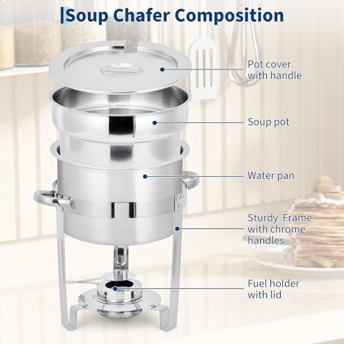 7QT Soup Chafer Set of 2 (7QT-2 Pcs / Silver)