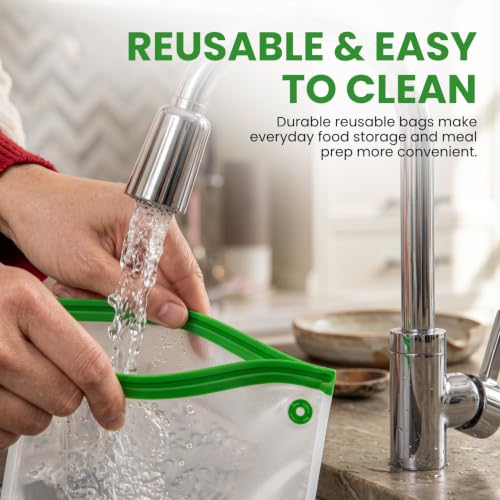 37pcs Reusable Vacuum Seal Bags with Vacuum Sealer (30-Bag Set / Manual Pump)