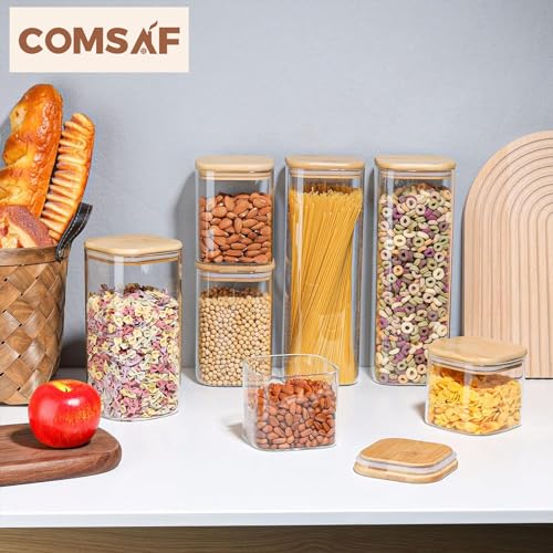 Airtight Glass Storage Canister with Wood Lid