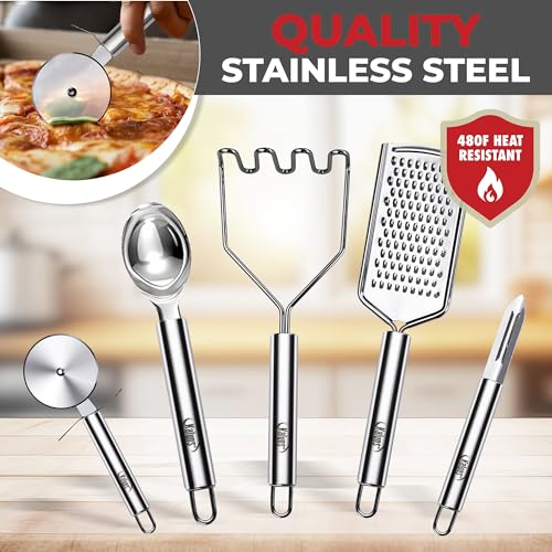50 PCS Silicone Kitchen Utensils Set Complete Kitchen Set (Gray)