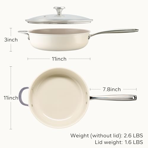Ceramic Saute Pan with Lid
