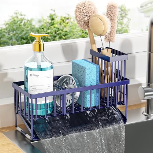 Kitchen Sink Caddy Organzier with High Brush Holder