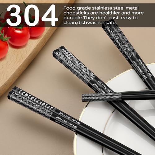 8 Pairs Metal Chopsticks Reusable 18