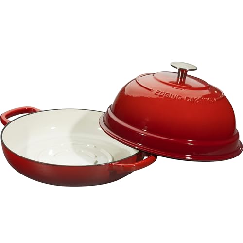 Enameled Cast Iron Dutch Oven Pot with Lid (Red)