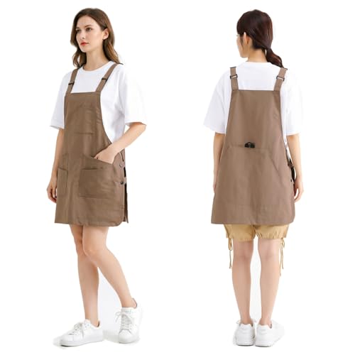 Waterproof Apron with Pockets for Women Cooking Painting Baking Gardening