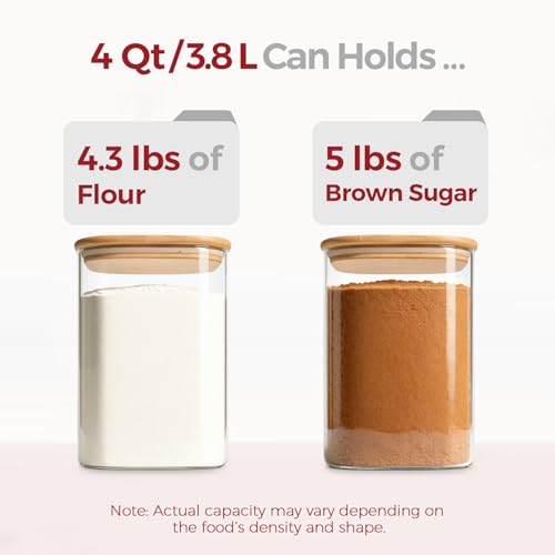 Square Glass Pantry Storage Containers with Lids