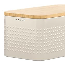 Metal bread box with linen bread US