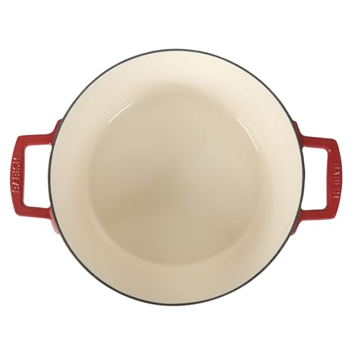 6 Quart Round Enameled Cast Iron Dutch Oven with Lid (Red / Dutch Oven w/Lid (6-Quart))