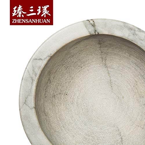 ZhenSanHuan Natural Granite Stone Mortar and Pestle Solid and Durable Crusher (QiongKong)