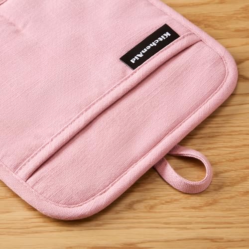 Gourmet Series Gridlines Pot Holders 2 (Dried Rose)