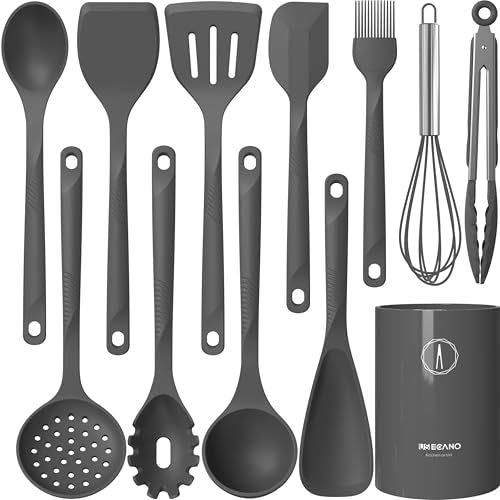 Silicone Cooking Utensils Set (Gray)