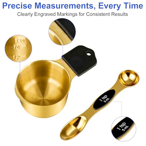 Magnetic Measuring Cups and Spoons Set (Gold / Magnetic Measuring Cups and Spoons Set)