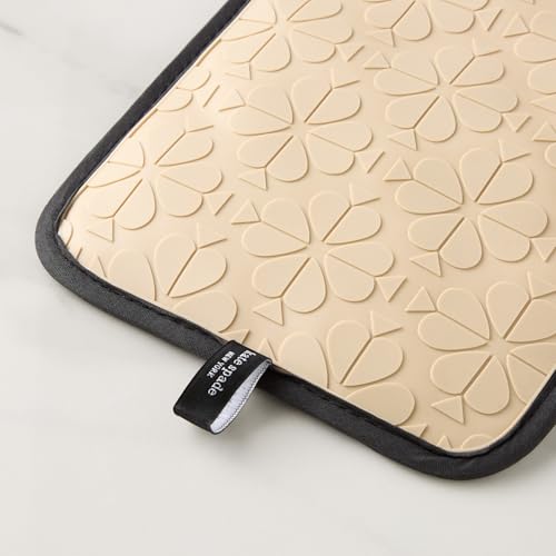 Spade Flower Soft Silicone Pot Holder 2 (Beige/Black)