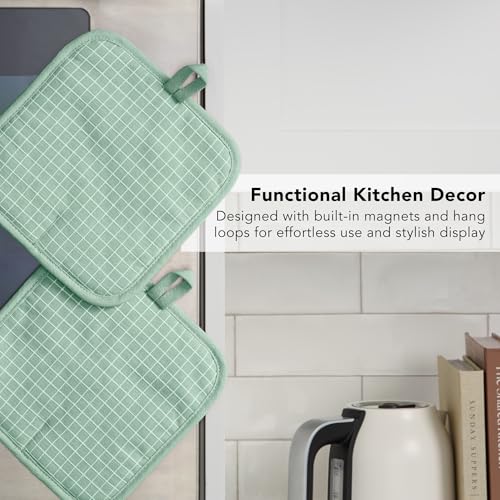 Gourmet Series Gridlines Pot Holders 2 (Pistachio Green)
