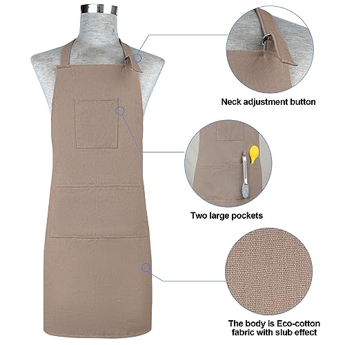 Oven Mitts and Pot Holders with Cooking Apron Set of 5 (Coffee)