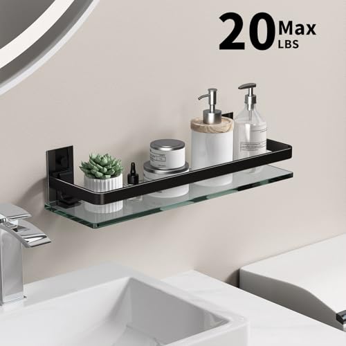Clear Tempered Glass Wall Shelf