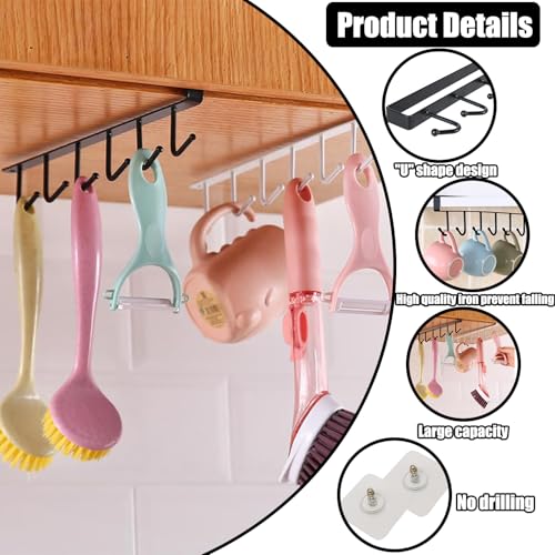 6PCS Mug Hooks Under Cabinet