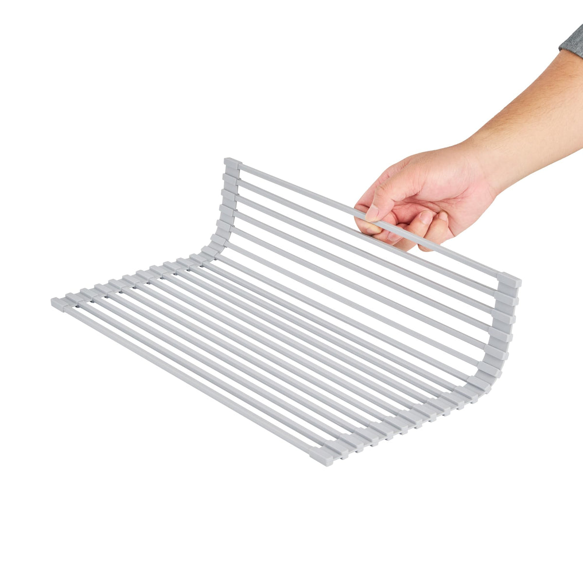 Gray Steel Over Sink Roll Up Drying Rack (Gray / 17" x 13")
