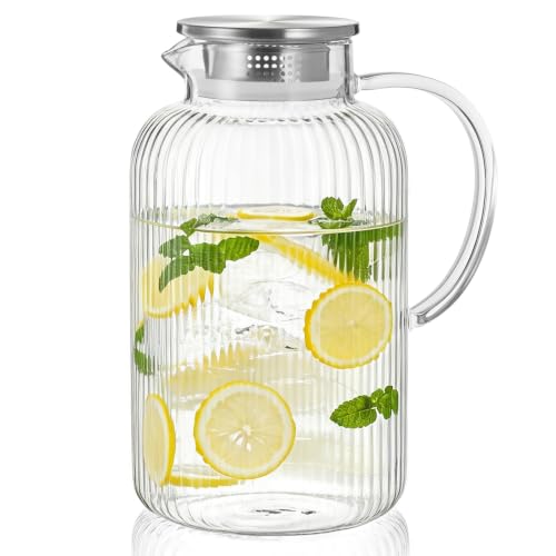 Glass Pitcher with Lid and Spout