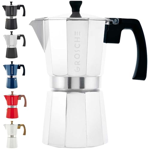 Milano Stovetop Espresso Maker Moka Pot 9espresso Cup 15.2oz Silver (9 espresso cups / Silver)