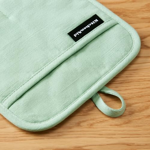 Gourmet Series Gridlines Pot Holders 2 (Pistachio Green)