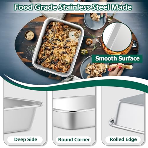 10.5’’ x 8’’ x 1.7’’ Stainless Steel Lasagna Pan Set