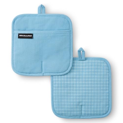 Gourmet Series Gridlines Pot Holders 2 (Blue Velvet)