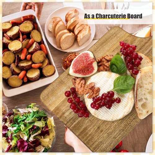 12 Pcs 13 x 7 Inch Acacia Wood Cutting Board with Handle (13"L x 7"W)