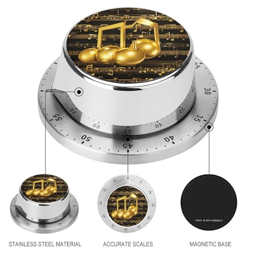 Gold Musical Note with Fallen Shiny Star Kitchen Timer (One Size / Gold Musical Note With Fallen Shiny Star)