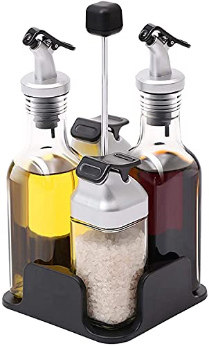 Oil and Vinegar Salt and Pepper Dispenser Set for Home and Kitchen (01)