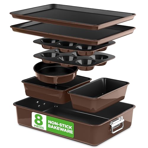 8 Piece Nonstick Stackable Bakeware Set